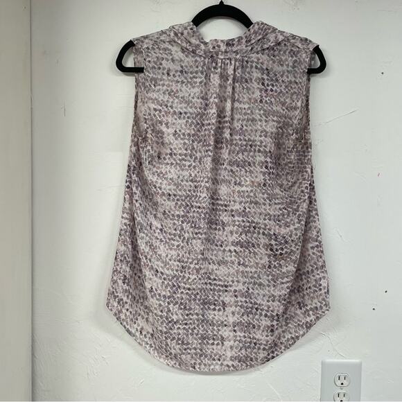 Rachel Zoe Purple Abstract Print Sleeveless Blouse Womens M Flowy Classic Top - Picture 7 of 10